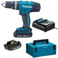 Perceuse visseuse à percussion Makita 18V 42Nm avec 2 batteries Li-Ion 1.5Ah coffret MakPac