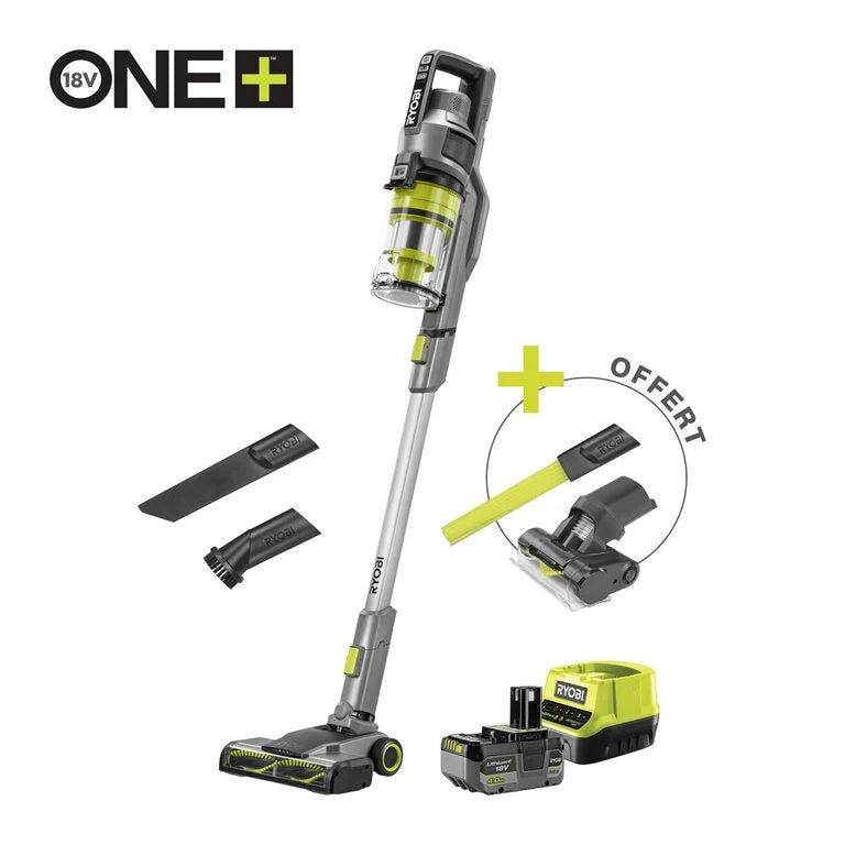 RYOBI - Aspirateur Balai 18V ONE+™ (1 Batterie 4,0 Ah)