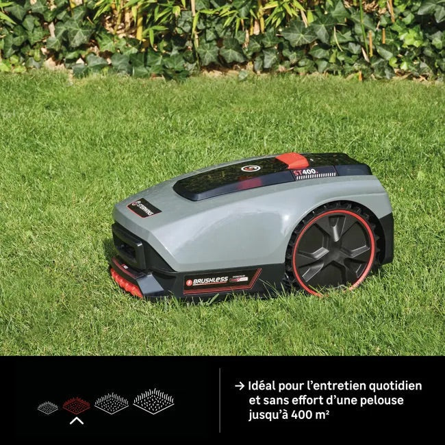 Robot tondeuse STERWINS 400m² + Batterie 18V