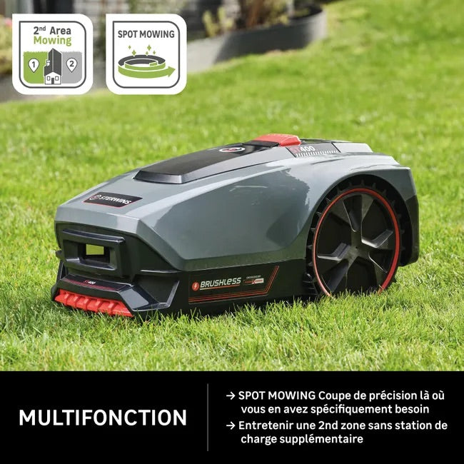 Robot tondeuse STERWINS 400m² + Batterie 18V